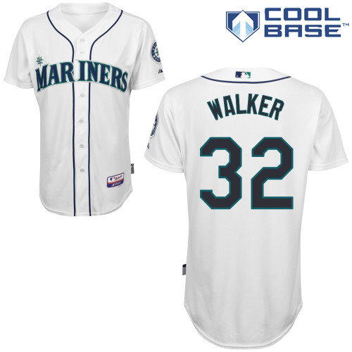 Taijuan Walker #32 MLB Jersey-Seattle Mariners Men's Authentic Home White Cool Base Baseball Jersey